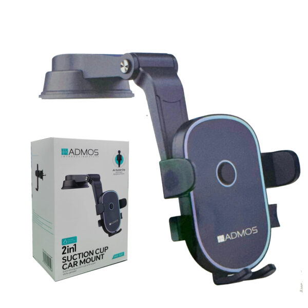 ADMOS 2 in 1 Suction Cup Car Mount