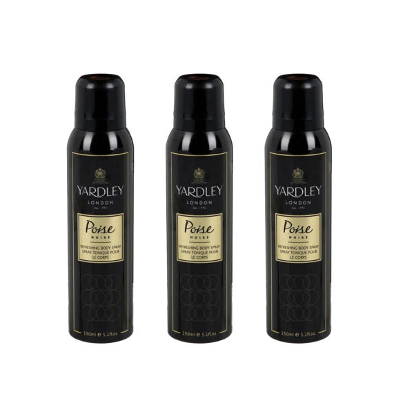 3 Pcs Yardley Boise Noir Refreshing Body Spray