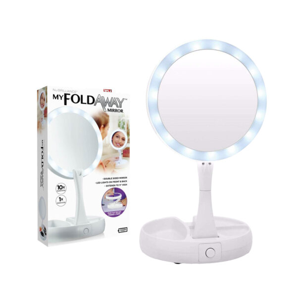 Foldaway LED Lighted Makeup Mirror
