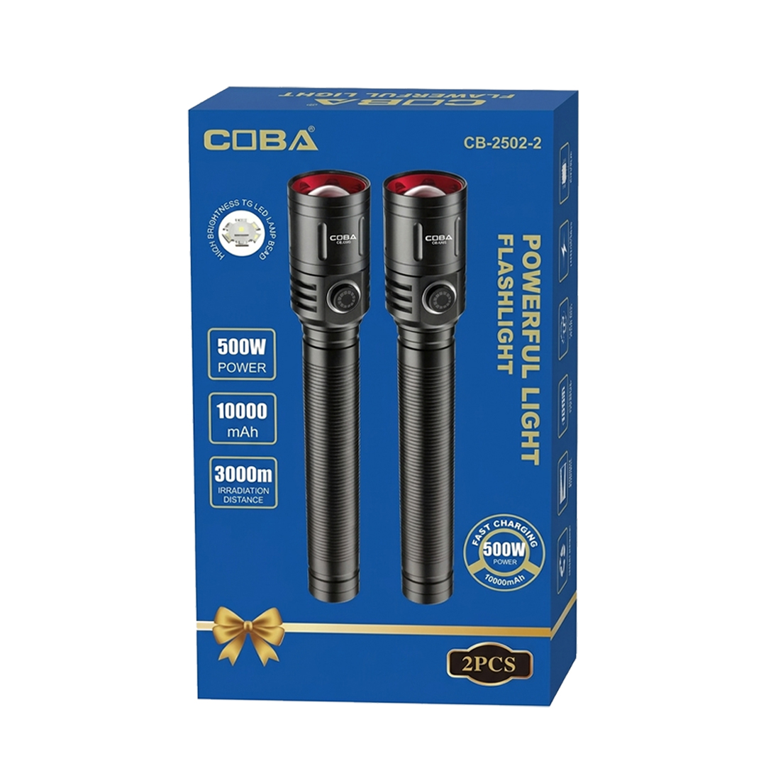 2Pcs set of COBA Powerful Flashlights