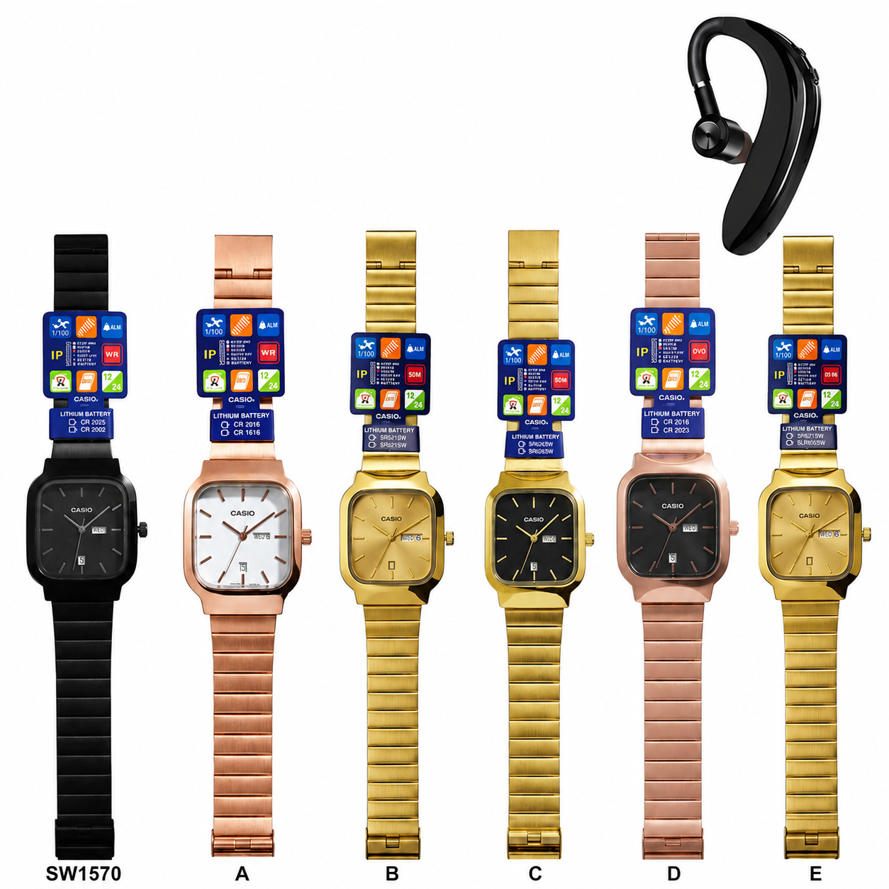 CASIO Quartz Classic Watch - For Men & Women with HEADPHONE